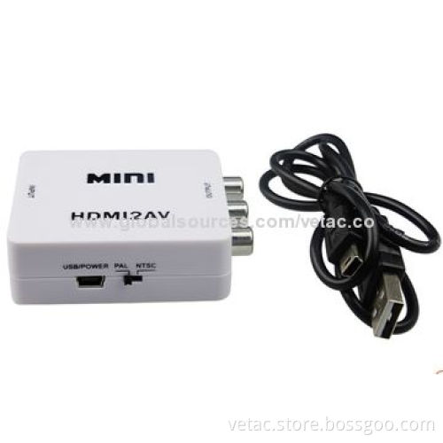 Mini HDMI to AV Converter, Compatible HDMI1.3, Sized 66 x 55 x 20mm